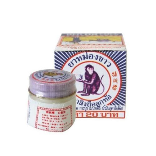 White Monkey Holding Peach Balm